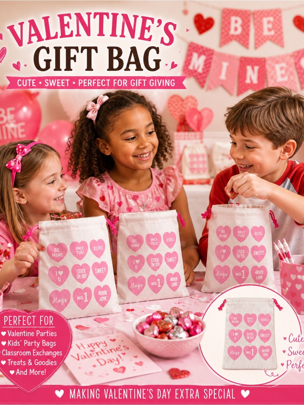 Valentines Gift Bag Pink